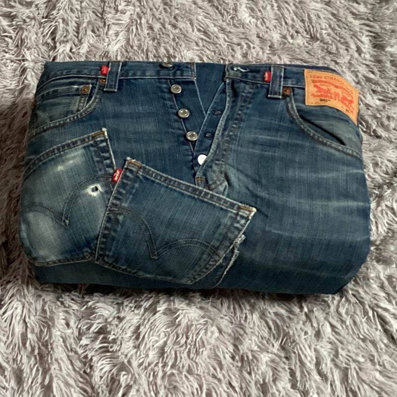 Retro Mid-Century Footstool | Levi’s 501 Denim Furniture