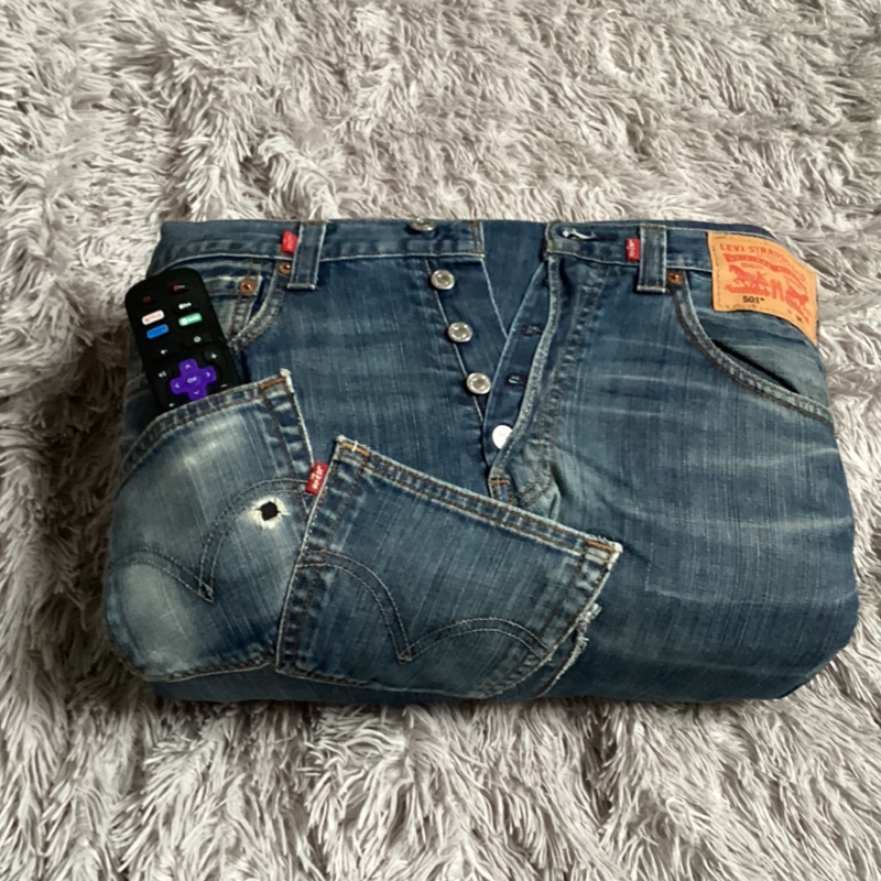 Retro Mid-Century Footstool | Levi’s 501 Denim Furniture