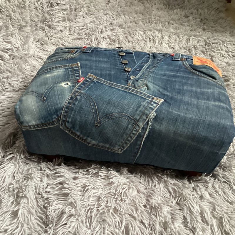 Retro Mid-Century Footstool | Levi’s 501 Denim Furniture