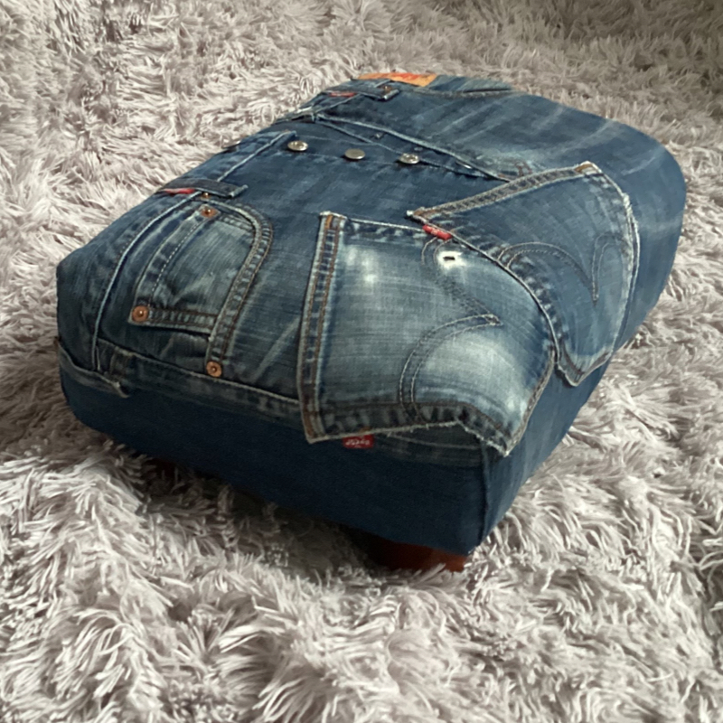 Retro Mid-Century Footstool | Levi’s 501 Denim Furniture