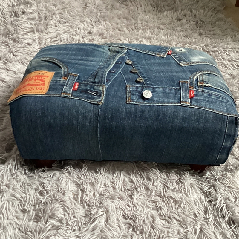 Retro Mid-Century Footstool | Levi’s 501 Denim Furniture