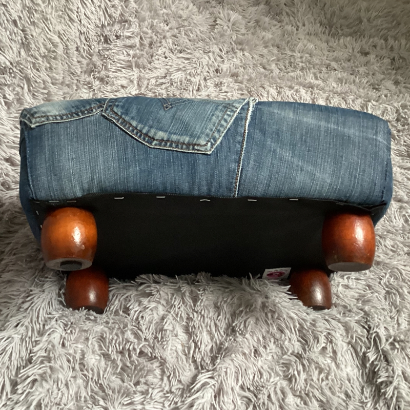 Retro Mid-Century Footstool | Levi’s 501 Denim Furniture