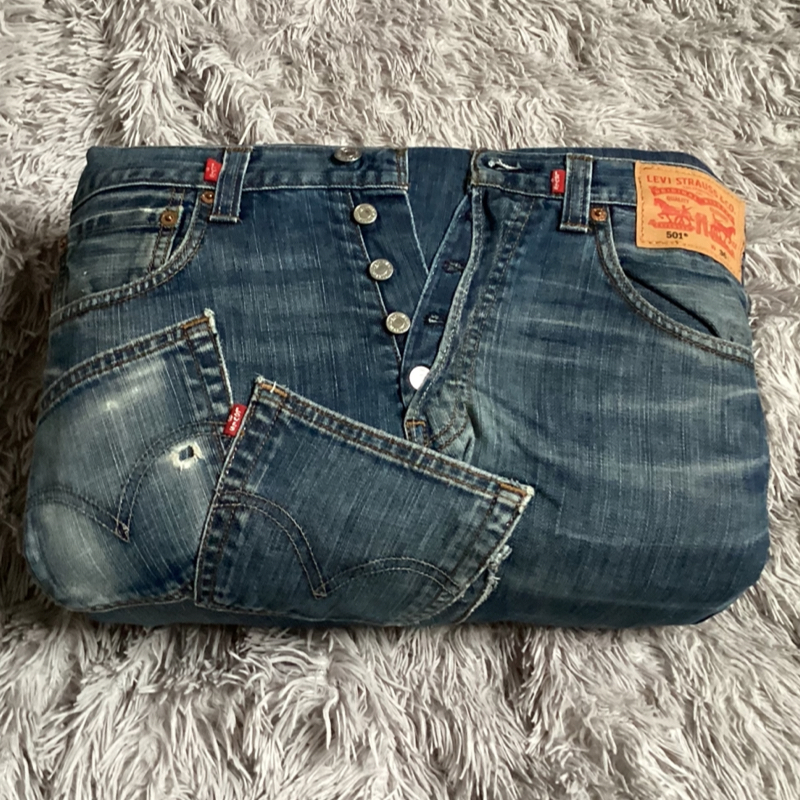 Retro Mid-Century Footstool | Levi’s 501 Denim Furniture