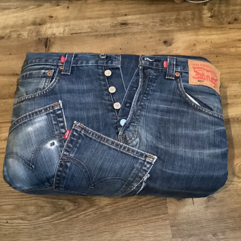 Retro Mid-Century Footstool | Levi’s 501 Denim Furniture