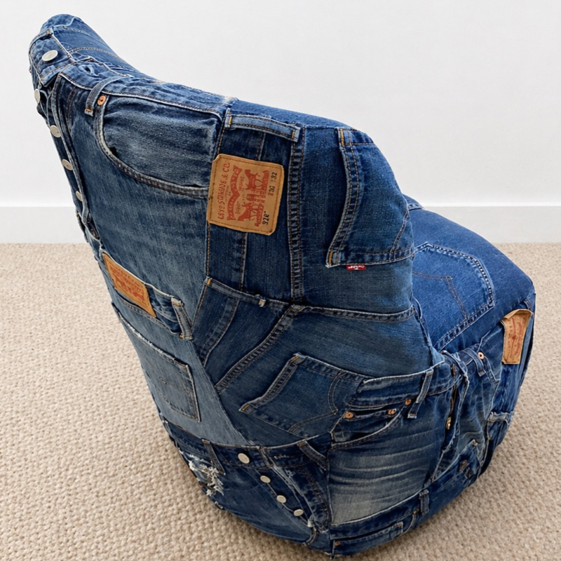 Upcycled 1960s Sherborne Chair | Vintage Levi’s Denim Jeans