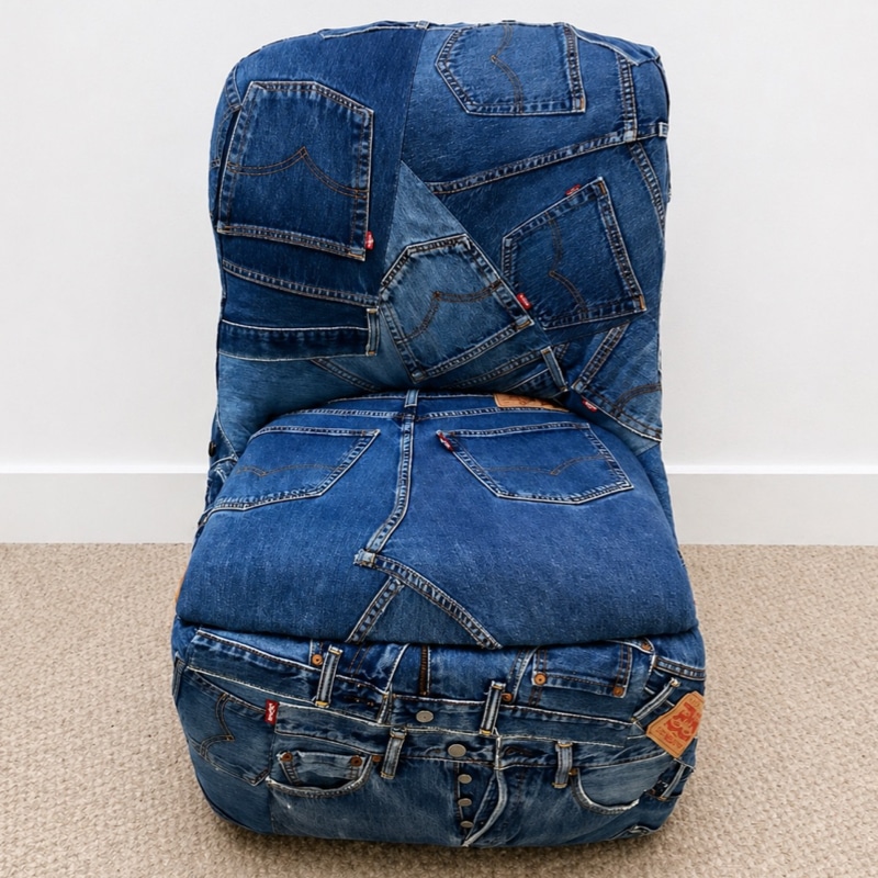 Upcycled 1960s Sherborne Chair | Vintage Levi’s Denim Jeans