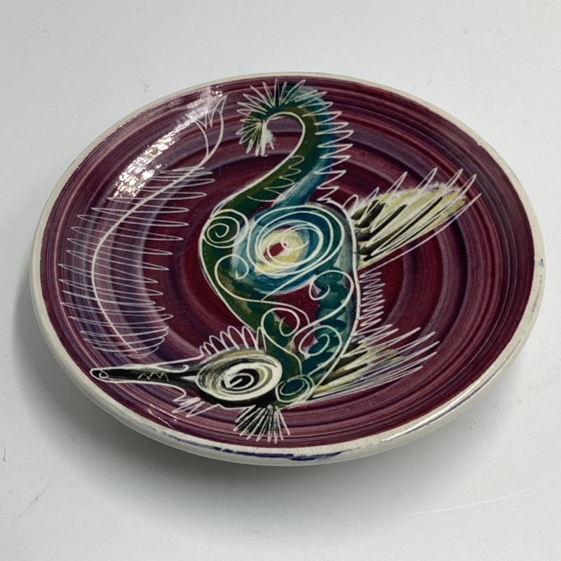 Vintage Isle of Wight Pottery Seahorse Plate by Jo Lester | Sgraffito - Image 6