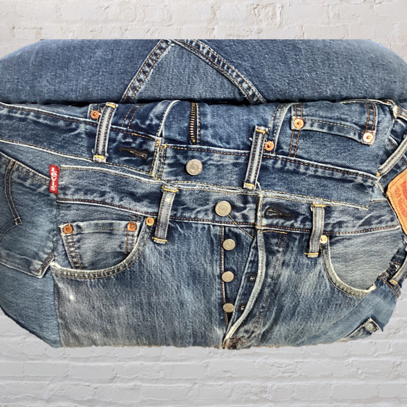 Upcycled 60s Sherborne chair | Vintage Levi’s denim jeans