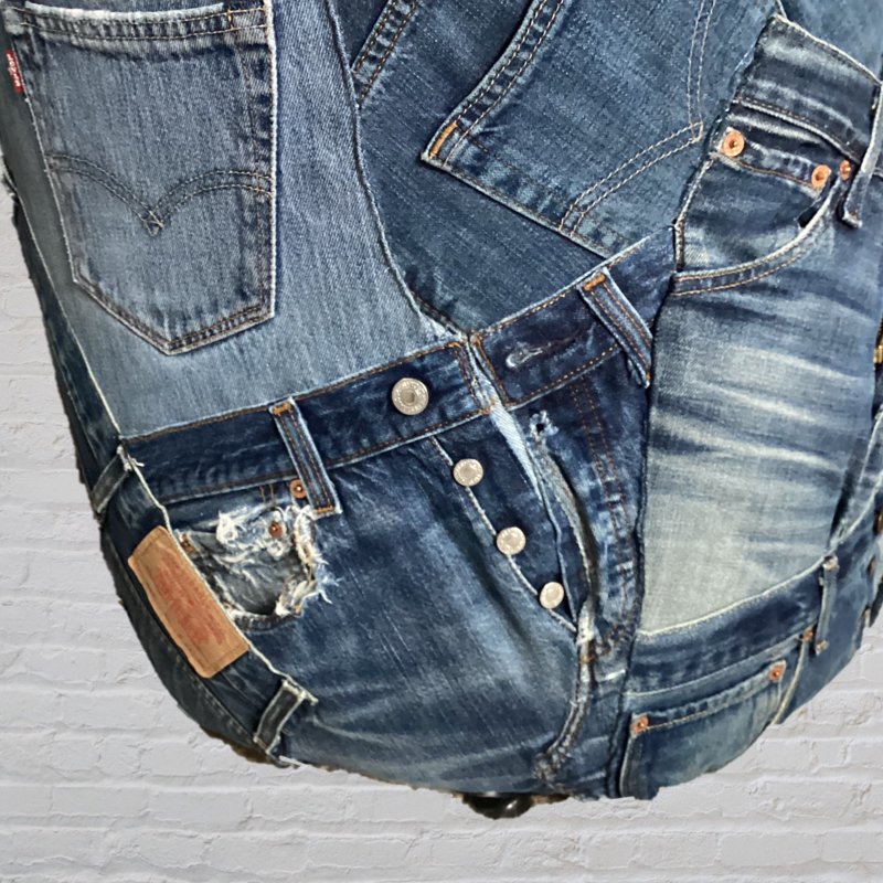 Upcycled 60s Sherborne chair | Vintage Levi’s denim jeans