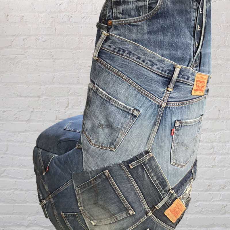 Upcycled 60s Sherborne chair | Vintage Levi’s denim jeans
