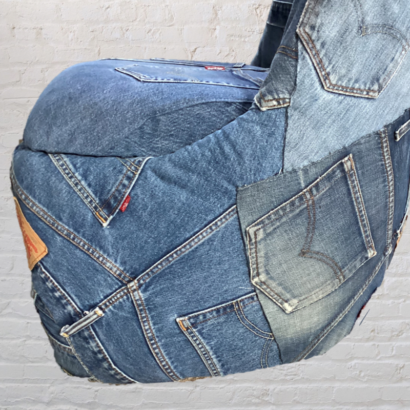 Upcycled 60s Sherborne chair | Vintage Levi’s denim jeans
