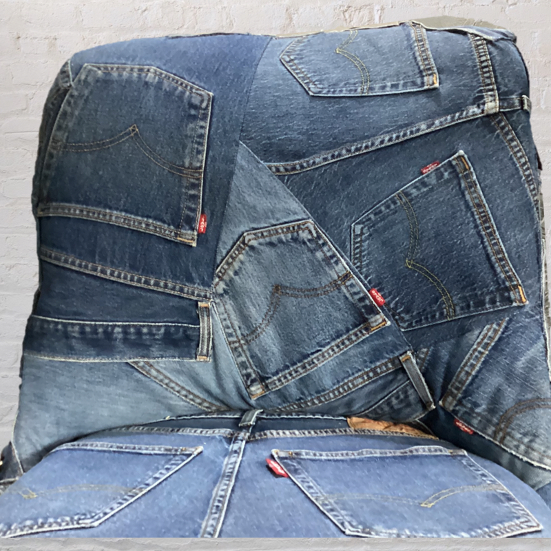 Upcycled 60s Sherborne chair | Vintage Levi’s denim jeans