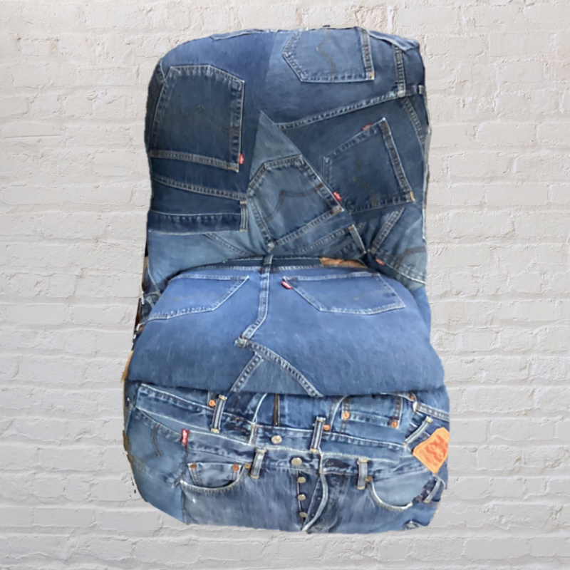 Upcycled 60s Sherborne chair | Vintage Levi’s denim jeans