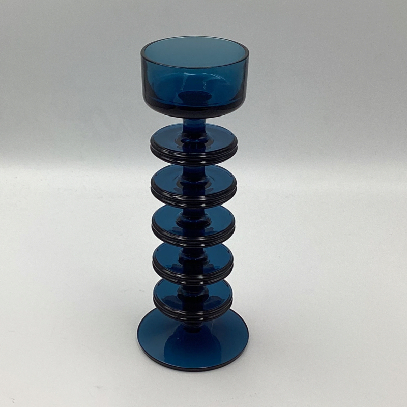 Wedgwood Sheringham Glass Candlestick Sapphire Blue by RSW MCM
