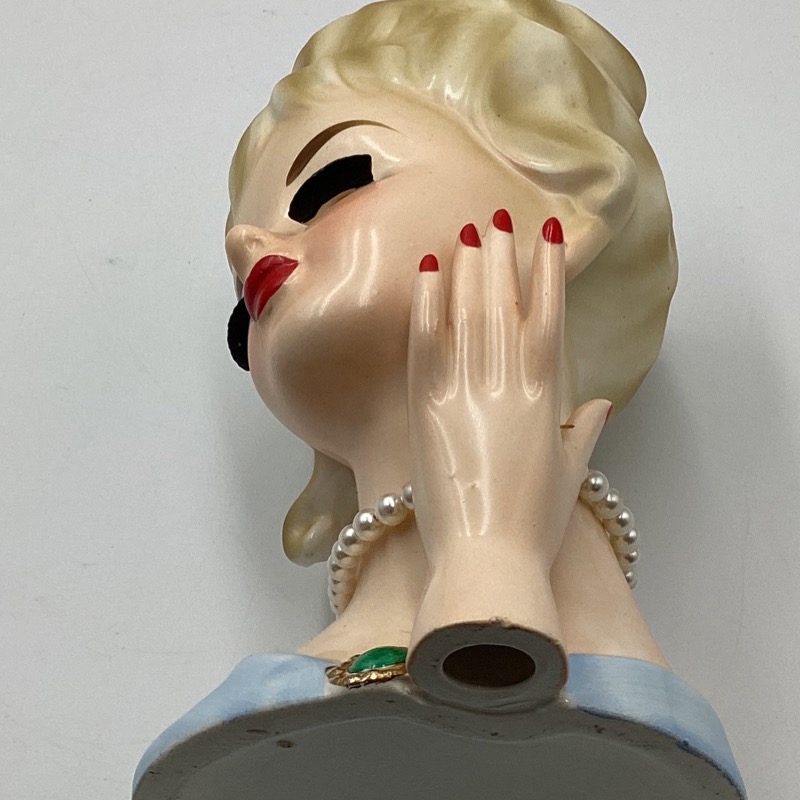 Vintage 1950s 1960s Lady Head Vase – Japanese Ceramic Collectable