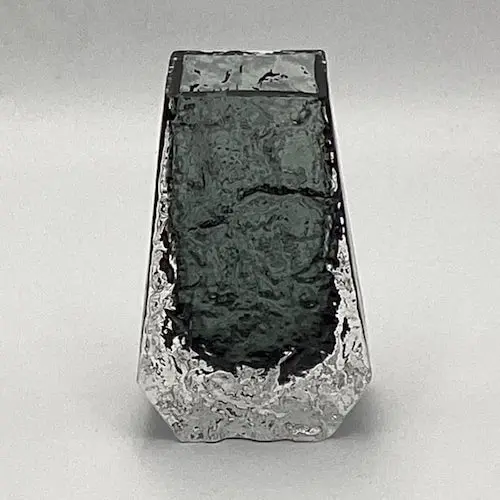 Geoffrey Baxter Whitefriars Pewter Glass Coffin Vase 9686 | Vintage British Art Glass