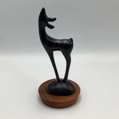 Vintage Herta Canadian Wildlife Deer Pottery Sculpture 1961
