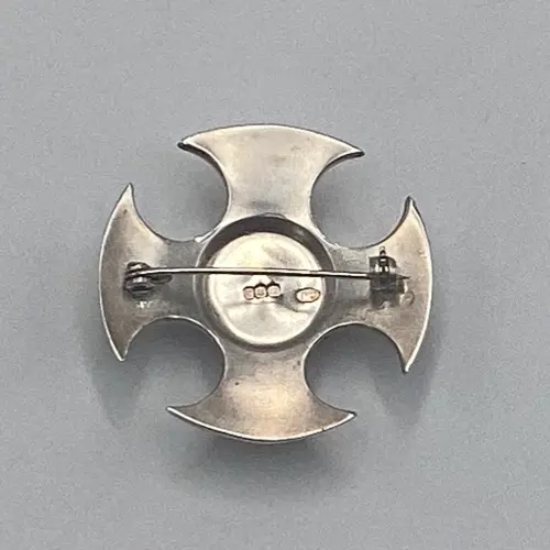 Vintage Caithness Jewellery silver millefiori brooch with Celtic cross design