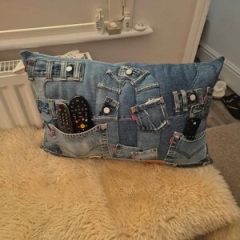 Recycled Levi’s Denim Pillow | oversized large 501 Jeans Cushion UNIQUE