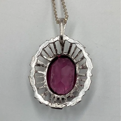Vintage Amethyst & Sterling Silver Pendant Necklace