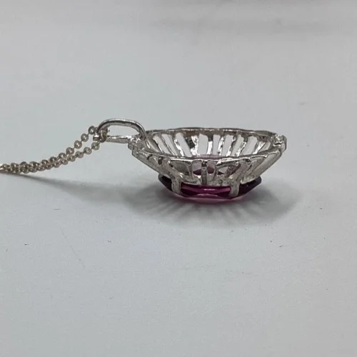Vintage Amethyst & Sterling Silver Pendant Necklace