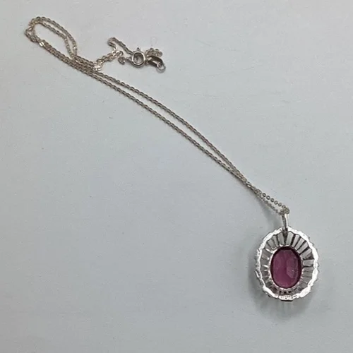 Vintage Amethyst & Sterling Silver Pendant Necklace