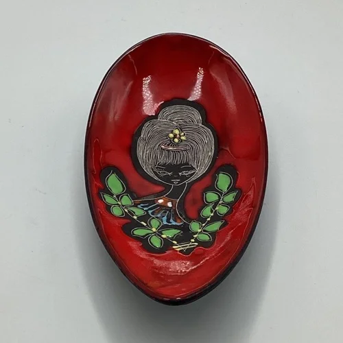 Vintage Italian San Marino Pottery Dish | 1950s Hand-Painted Art