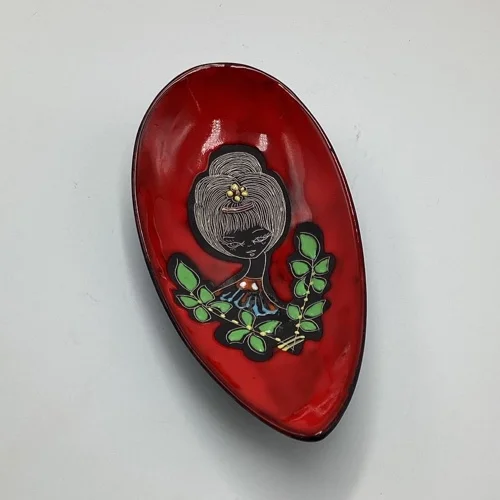 Vintage Italian San Marino Pottery Dish | 1950s Hand-Painted Art